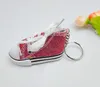 9 Colors Creative 75MM Glitter Gold Pink Canvas Shoes Keychains Bulk Keychain Pendants Handmade Small Fashion Accessories Gift