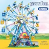 أصدقاء المدينة MOC Rotating Ferris Wheel Building Bricks الكهربائية مع ألعاب خفيفة للأطفال هدايا عيد الميلاد 220715