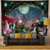 SPYUUE Grzyb Fantasy Fairy Psychedeliczny trippy dywan wiszący sypialnia salon Dorm Dekoracja domu Boho Decor 95x73 J220804