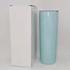 GERADE holografische Glitzer-Sublimationsbecher-Kaffeetasse aus Edelstahl mit Metallstrohhalm und Bürste