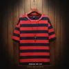Fashion Stripe T Shirt Homens 2022 Casual Plus Size T-shirt de Manga Curta Verão Hip Hop Streetwear Tops Tees Masculino Algodão Tshirt 5xl