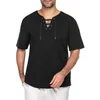 T-shirt à manches courtes pour hommes d'été, en coton et lin, décontracté, respirant, S3XL, 220521