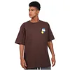 Camiseta Homens Mulheres Unisex Cool Streetwear T-shirt Casual Tops Soltos Hip Hop Manga Curta Brown Tees