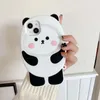 Novo estilo de silicone casos de telefone para iphone 13promax 12 11 7p bonito panda cruz vestir coelho capa case9749190