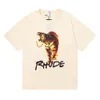 Projektant Rhude Mens T Shirt for High Street Men koszule damski moda z literami swobodny letni mężczyzna z krótkim rękawem Kobieta odzież RCJT001