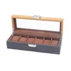 Watch Boxes & Cases Display Box Organizer Case Wooden Jewelry Storage For Watches Men Women W/Clear TopWatch