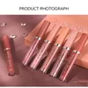 Dudak Parlatıcı 6pcs/Set Sıvı Mat Ruj Seti Su Geçirmez Uzun Kalıcı Nemlendirici Tüpler Kadın Tint Cosmeticslip Wish22