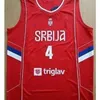 # 4 Milos Teodosic Camiseta Canotta Serbia Eurobasket 2017 Maglia da basket cucita personalizzata Numero Nome Maglie Xs-6xl Gilet Maglie gilet