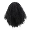 Afro Kinky Dalga Perukları Siyah Uzun Kıvırcık Romantik Dokuma Glam Curl Peruk
