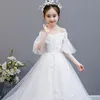 Gorgeous Beaded Little Girls Pageant Dresses Ball Gown Tiered Backless Flower Girl Dress Long Train Sequined First Holy Communion Gowns 403