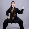Trainingpakken voor dames Chinese stijl Borduurwerk Tangpak Lange mouw Katoen Casual Loose Sets Tai Chi Plus Size Suits Martial Arts Uniform