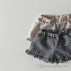 Bebê crianças conjuntos de roupas xadrez verão meninas plissado manga mosca topos shorts 2 pçs crianças roupas algodão a88271841296