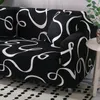 Housses de chaise 30 Black White Line Canapé Couverture Canapé Polyester Banc Élastique Stretch Meubles Housses Pour Salon HomeChair