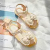 Estate Bambina Sandali Scarpe moda bambino con fiocco Scarpe da principessa Bambini Ragazze Scarpe da spiaggia con suola morbida Perla G220418