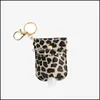 30 ml läder handrensare hållare nyckelring pu leopard orm spets nyckel ring fast färg dam spänne hängen med flaska 5 5Jf g2 droppe deliv