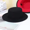 Basker höst vårgul lapptäcke filt hatt kvinnor män bred grim ull jazz fedora hattar panama trilby cap trend gambler hatberets