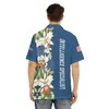 Freizeithemden für Herren, Hawaii-Hemd für Herren, cooler amerikanischer Stil, Armee-Logo-Druck, Sommerurlaub, Strand, US-Größe, kubanischer Kragen, Aloha-Tops, Herren-Eldd22