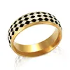 Cluster Rings France National Flag Enamel Ring Trendy Colorful Oil Dripping Grid For Women Men Daily Party Jewelry Gift WholesaleCluster