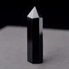 Природная обсидианская кварцевая черная хрустальная башня камня искусств минеральная чакра заживление Wandsreiki Энергетическое камень шестисторонний магический магический палочка грубая полированная