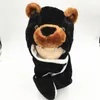 Berets Children's Winter Cute Toys Hat Scarf Gloves 3 In 1 Kids Animal Pluche Capberets Wend22