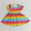 Girl's Dresses Kids Clothing Infant Toddlers Girl's Dress Flutter Sleeve Summer Children's Boutiques Clothes For Baby GirlGirl's