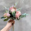 Fiori decorativi Corone Miscelare il fiore Bouquet Artificiale Rosa Fake Home Party Party Ornamenti di viaggio