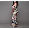 Femmes Boho Maxi Dress Style D'été Hors Épaule À Volants Imprimé Floral Dos Nu Robes Longues Féminine Étage Longueur Robe T200604