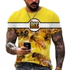 Summer Personlighet 3D Print Tshirt Mens Outdoor Bee Animal Casual Daily Breattable Oneck Short Sleeve Tops Tees XXS6XL 220607