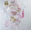 Ritagli di palloncini di carta GOLD SEQUIN da 12 pollici Decorazione per feste Palloncini in lattice trasparenti Forniture per l'apertura di matrimoni e compleanni
