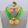 Anniyo DIY Rope Chain Ethiopian Jewelry Set Gold Color Eritrea Ethnic Style Habesha Pendant Earrings Ring #217106 220816