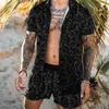 Set da uomo hawaiano stampa a due abiti a maniche corte estate short shorts streetwear casual maschi s set da 2 pezzi cardigan 220621