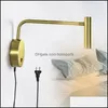 مصباح الجدار المنزل ديكو إل إمدادات حديقة الصفر مصابيح قابس LED Switch Arm Arm Bedroom مثبتة بجانب السرير اللوح الأمامي كتاب ضوء القراءة ليلة LIG