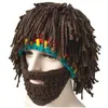 DreadLocks Hat Synthetic Hair Extensions面白いひげ帽子大人の男性と女性手作り帽子ウィッグ