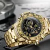Brand Quartz Watch Mens Sport Watches Men Steel Band Military Clock Waterproof Gold Led Digital Relogio Masculino