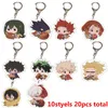 Großhandel Anime My Hero Academia Acryl Schlüsselanhänger doppelseitig Izuku Bakugou Katsuki Todoroki Shoto Figur Anhänger Schlüsselanhänger Geschenk AA220318