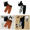 Meisjes Designer Kleding Kinderen Zomerkleding Sets Kinderonderschriften Tops broek Fanny Pack Kids Vest Waastcoat broek Taillet Bag Outfits Boutique Baby Suit