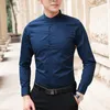Men's Dress Shirts Autumn Stand Collar Mens Shirt Long Sleeve Business Casual High Quality Cotton Large Size 5xlMen's