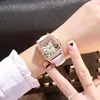 Armbandsur kvarts horloge vrouwelijke student koraaanse stijl vierkante strass casu