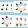 Pendant Necklaces Pendants Jewelry Wholesale 6Pcs Handmade Murano Lampwork Glass Mix Color Peacock Fit Necklace Je Dho7M