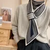 Gebreide wollen sjaal mode kleine oren smal strip puntige kruis warme luxe designer bandanas