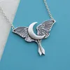 Zincirler SanLan Wiccan Kolye Kadın Moth R With Moon NecklaceChains Elle22