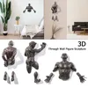 3D przez ścianę rysunek rzeźba żywica galwanizacja imitacja miedzi abstrakcyjny charakter Ornament statua salon Home Decor 220523