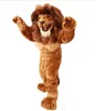 Vriendelijke leeuw mascotte kostuum volwassen grootte wild dier mannelijk leeuwenkoning carnavalsfeest