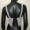 Bling Rhinestones Spaghetti Rem Crop Top Women Sexig lågskuren backless Camis Night Club Camisole Rave Festival Tops 3 färger 220331