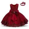 Baby Girl Clothes Birthday Girls Tutu Dress Wedding Vestido Red Christmas Dress Evening Party Gown Princess Dresses for Girl LJ201221