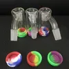 Raucherpfeifen 14mm Glas Aschenfänger Shisha Zubehör mit 10 ml buntem Silikonbehälter Reclaimer Männlich Weiblich Aschenfänger für Bong Dab Rig Quarz Banger