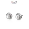 Earring Dy Diamond Studded Pearl Earrings Women Fashion Versatile Platinum Plated Black Craft Trend Silver Needle