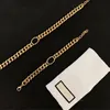 Collar de diseñador Pulsera Gargantilla para hombres Mujeres Pulseras con letras unisex Suministro de cadena de oro Collares con dijes de alta calidad con BOX6905890