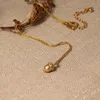Hänghalsband enkla eleganta söta pinjenötter halsband för kvinnor gyllene kopparkottar halsjacka