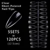 False Nails 120Pcs/Bag Press On Coffin Fake Nail Tips Practice Model Display Full Cover Almond Natural/Transparent Prud22